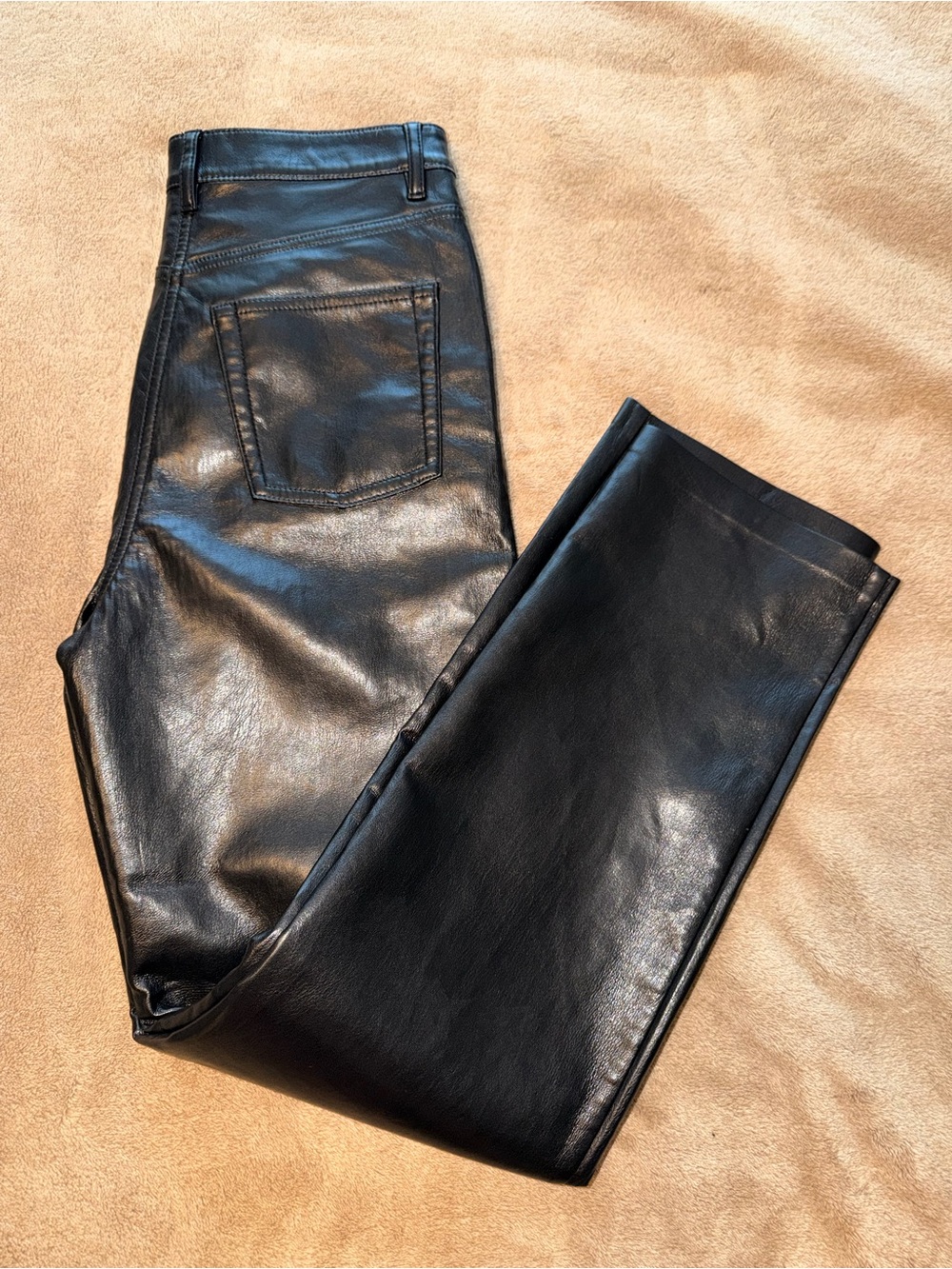 Aritzia Wilfred Black Faux Leather The Melina Pants